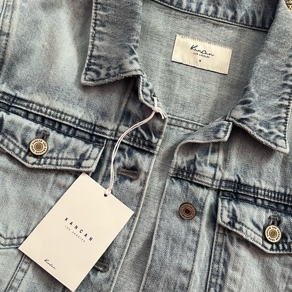 Kancan Peplum Denim Jacket Size Medium 